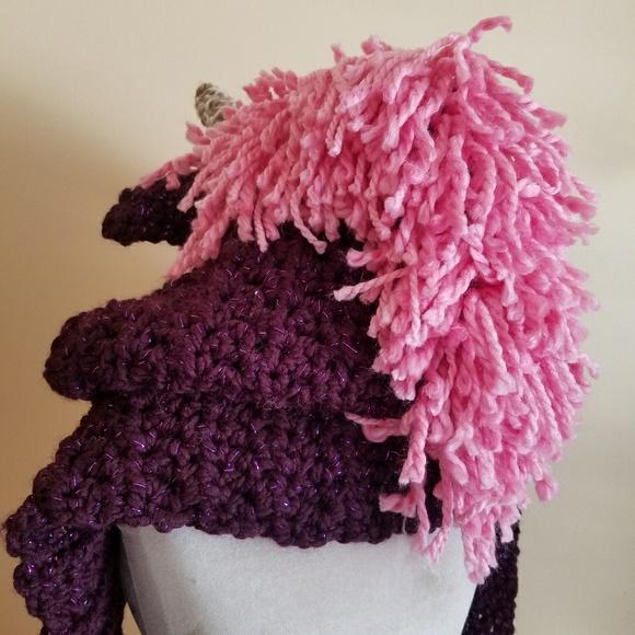 Custom Made Festival Unicorn Hood Crochet Fantasy - Picture 2 of 4
